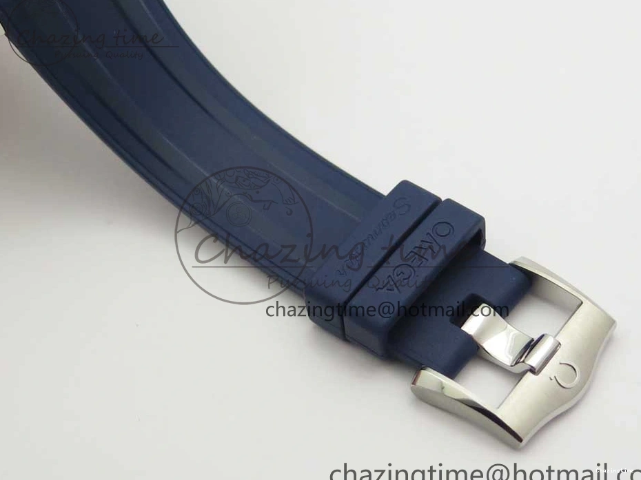 0406 StreetReady 2018 Seamaster Diver 300M VSF 1:1 Best Edition Blue Ceramic Gray Dial on Blue Rubber Strap A8800 V2 (Black Balance Wheel) 7963